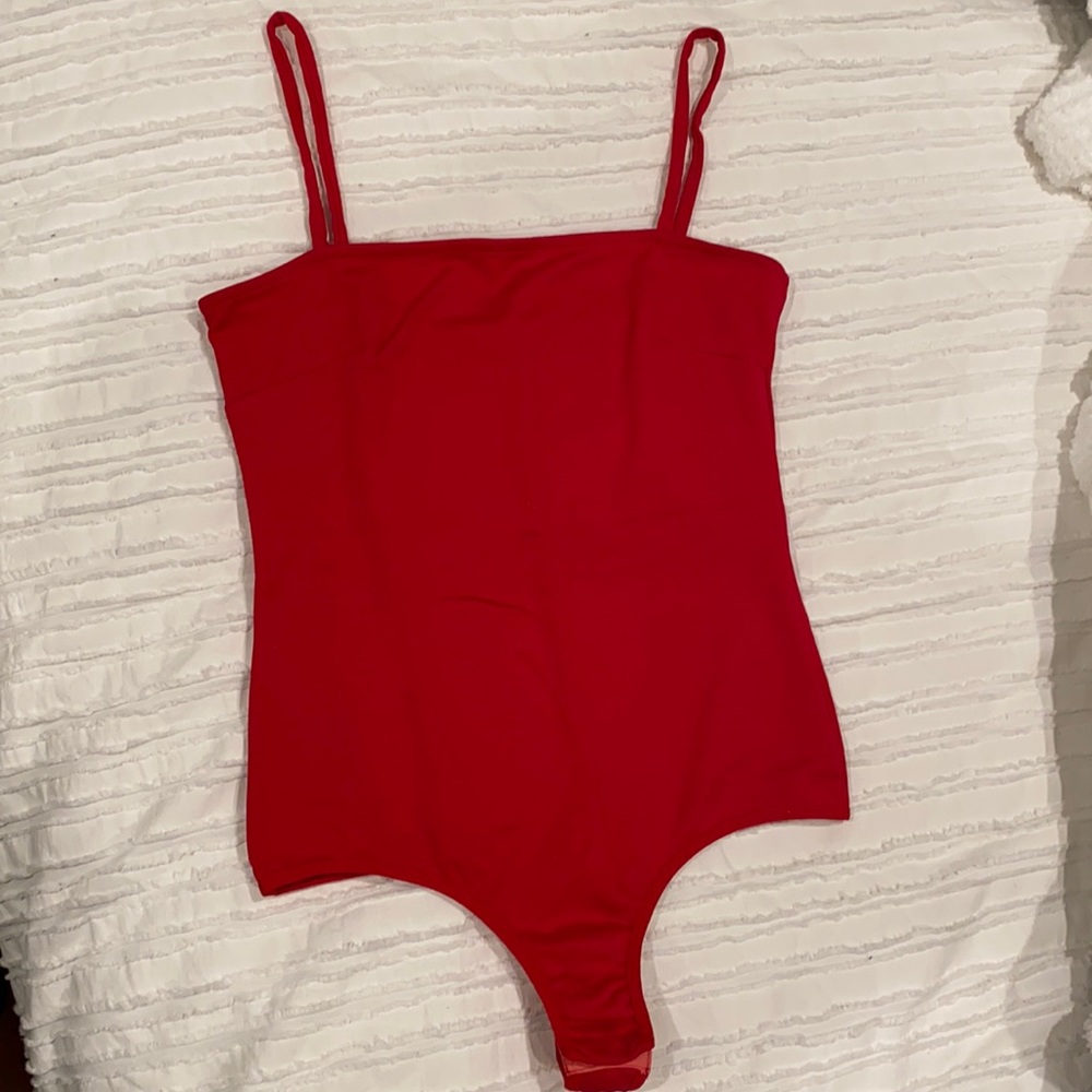 Free people red tank top body suit